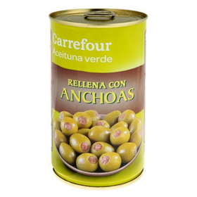 Оливки с анчоусами  Carrefour 150 грамм
