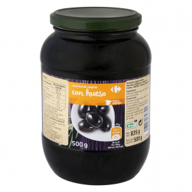 Черные оливки с косточкой Carrefour 500 грамм