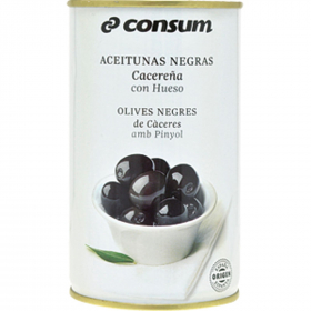 Черные оливки с косточкой Consum 185 грамм