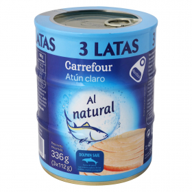 Тунец натуральный без масла Carrefour  3 шт *104 грамма