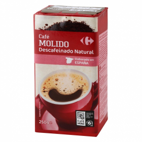 Кофе натуральный жареный без кофеина  Carrefour 250  грамм 