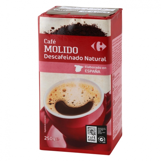 Кофе натуральный жареный без кофеина  Carrefour 250  грамм 