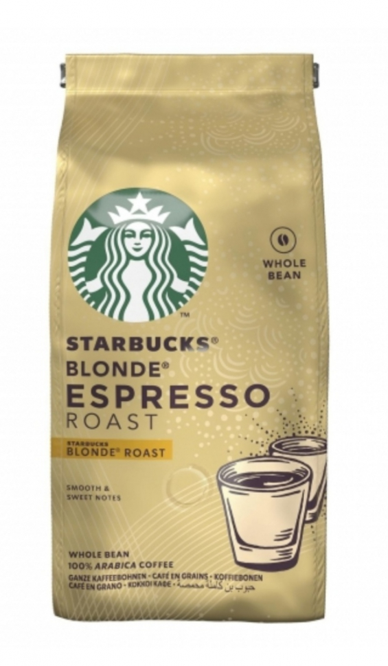Кофе натуральный в зернах  espresso blonde Starbucks 200 грм