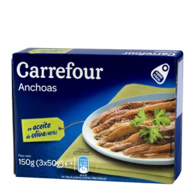 Анчоусы в оливковом масле  Carrefour  3 шт * 50 грамм