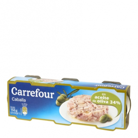 Филе скумбрии в оливковом масле Carrefour 3 шт * 52 грамма