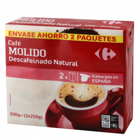 Кофе натуральный молотый без кофеина Carrefour  2 пака по 250 грамм 