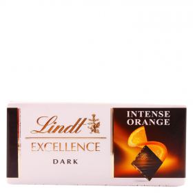 Шоколад черный с апельсином intenso con naranja Lindt Excellence 35 грамм