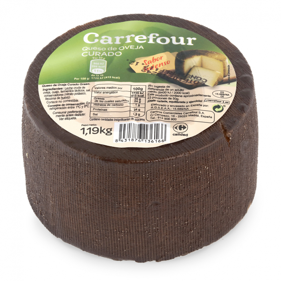 Сыр curado puro de oveja mini Carrefour 1.19 кг