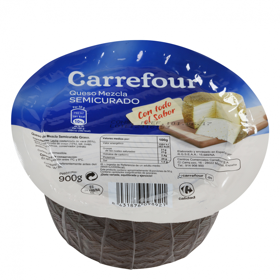 Сыр semicurado mezcla mini Carrefour 900 грамм