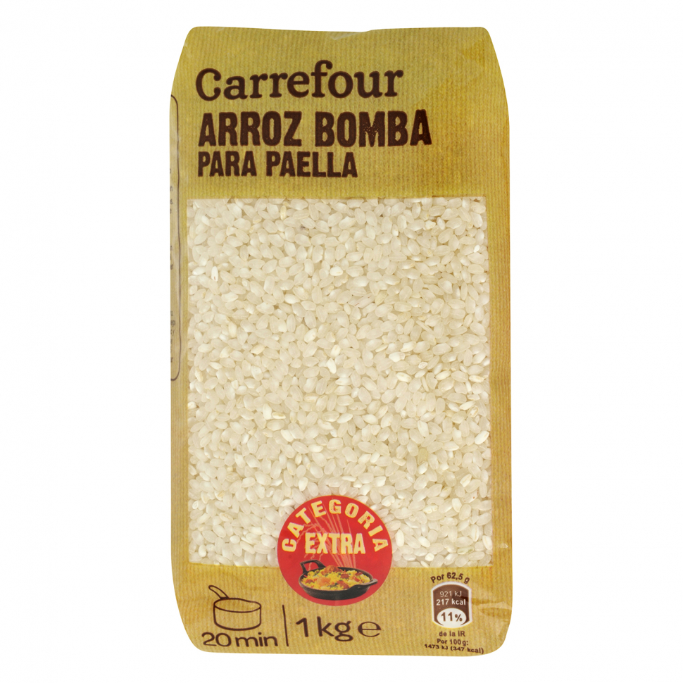 Рис  Бомба (сорт) для паэльи Carrefour 1кг 