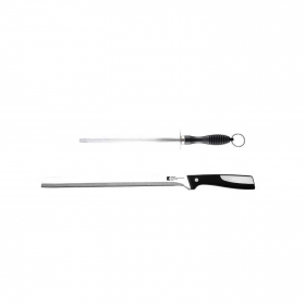 Нож для на резки хамона из нержавеющей стали BERGNER  + заточка для ножа (цвет черный) 